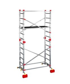 Alternative view of Echafaudage roulant pliable 4 en 1 multifonction 2,4m/4,4m en aluminium Hailo CombiLot 5